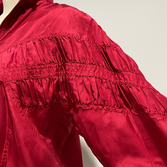Vintage Lightweight Red Silk Bomber Jacket Size PP - Picture 4 of 9